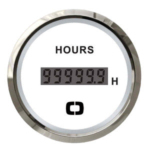 Compte-heures numérique blanc/polie