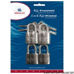 Set 4 cadenas pour l'environnement marin avec une clé seulement, système de sécurité ABLOY 20X30 MM
