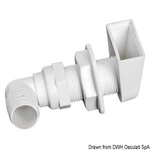 Videur 90° plastique blanc 1" x 25 mm