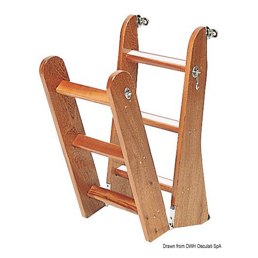 Echelle de bain en bois d'acajou